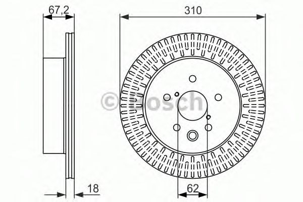 BOSCH 0986479615 Диск тормозной задний в наличии Харьков