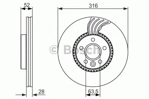 Диск тормозной передний 0986479620 BOSCH