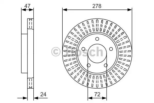 Диск тормозной передний 0986479A52 BOSCH