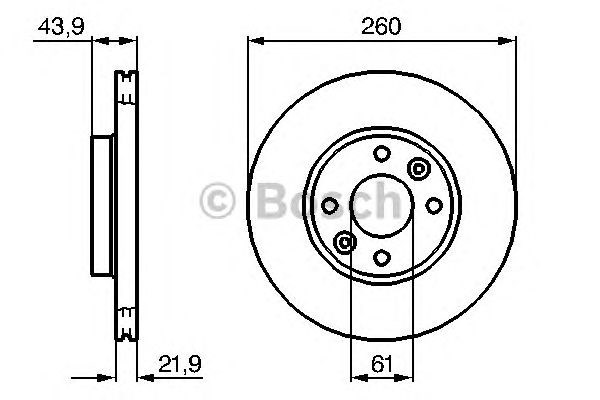 Диск гальмівний передній 0986479B73 Bosch