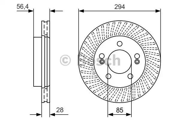 Диск гальмівний передній 0986479D32 Bosch