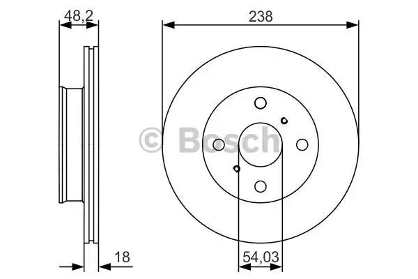 Диск тормозной передний 0986479R75 BOSCH