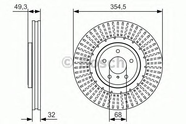 Тормоз дисковый передний 0986479T02 BOSCH