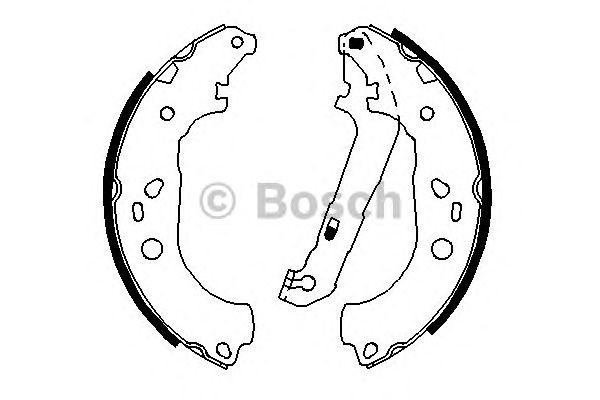 Задние барабанные тормозные колодки 0986487696 BOSCH
