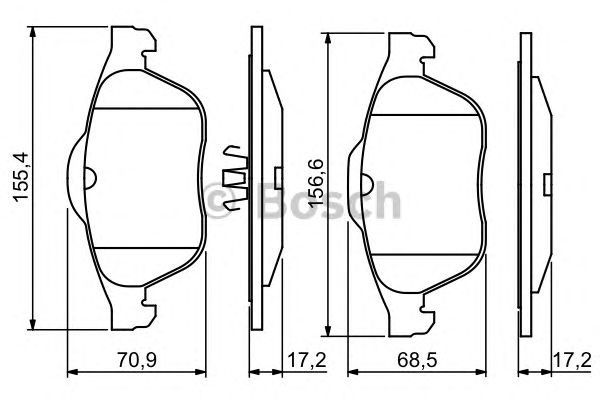 BOSCH 0986494033 Передние тормозные колодки в наличии Хмельницкий