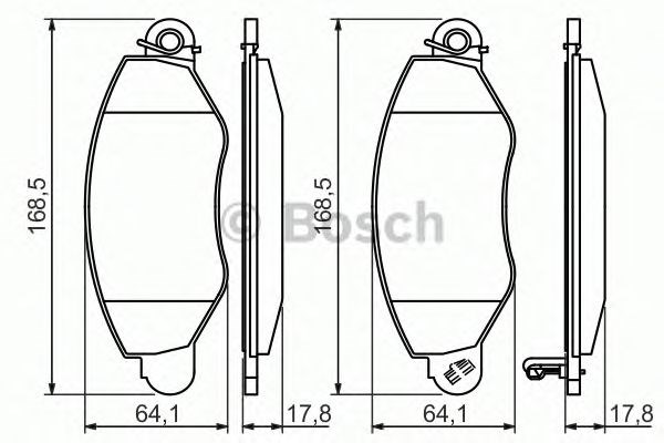 Колодки тормозные дисковые комплект 0986494037 BOSCH
