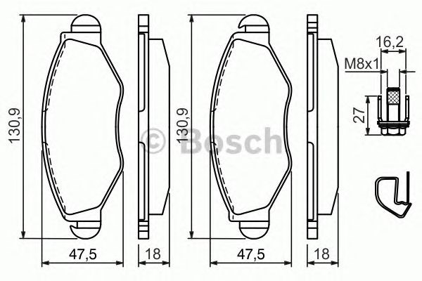 BOSCH 0986494039 Колодки тормозные передние дисковые в наличии Львов