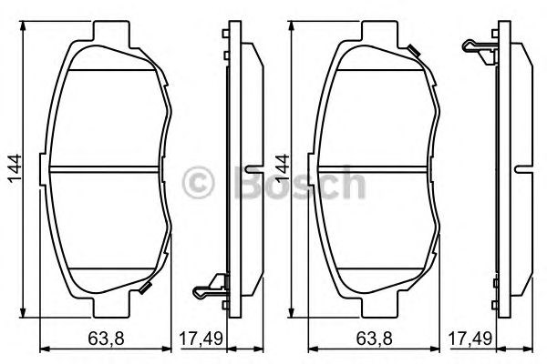 Передние тормозные колодки 0986494211 BOSCH