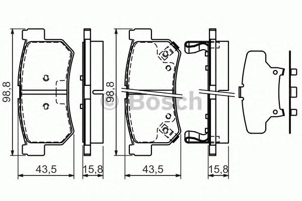 Комплект задних колодок 0986494237 BOSCH