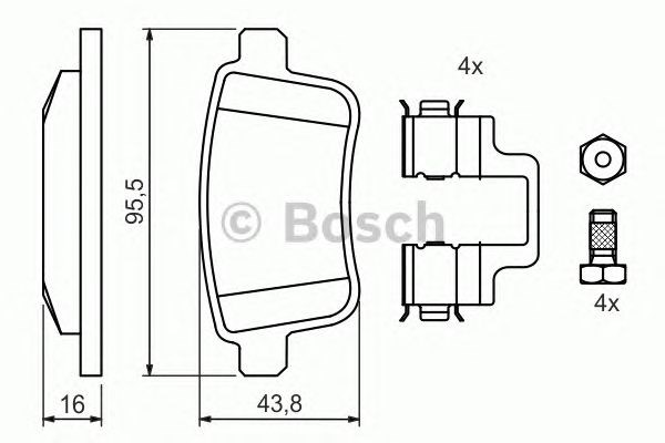 Колодки тормозные задние, дисковые 0986494331 BOSCH