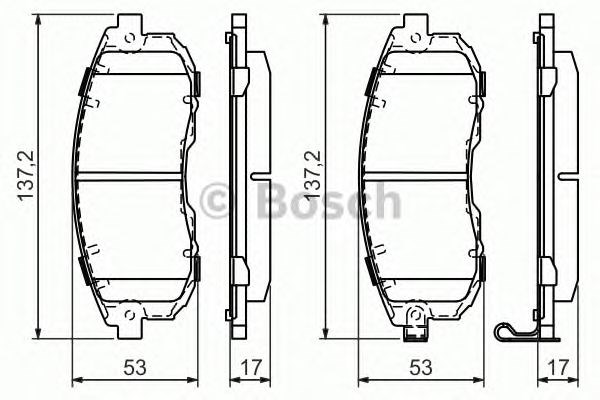 Колодки тормозные передние дисковые 0986494337 BOSCH