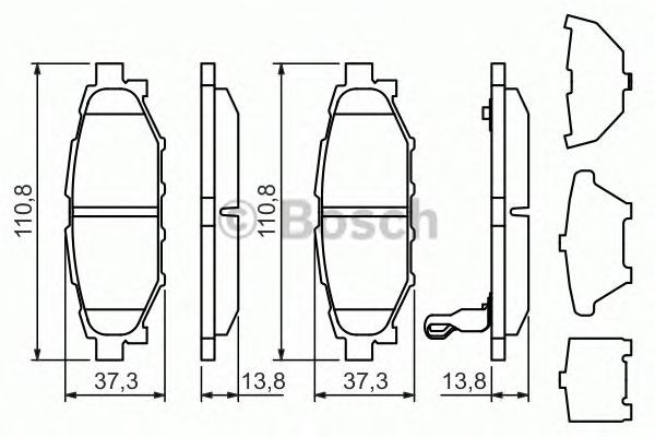 Колодки на тормоз задний дисковый 0986494444 BOSCH