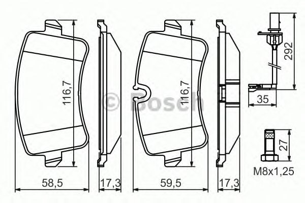 0986494446 BOSCH Задние тормозные колодки купить в Сумы