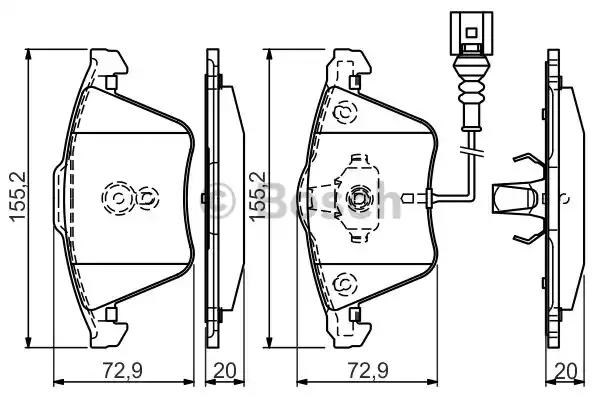 Передние тормозные колодки 0986494550 BOSCH