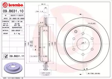 Диск тормозной задний 09B63111 BREMBO