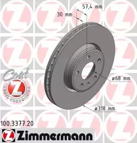 100337720 ZIMMERMANN Передние тормозные диски купить в Полтава