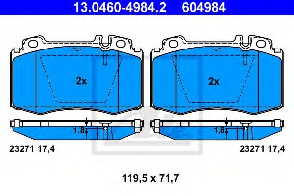Комплект тормозных колодок 13.0460-4984.2