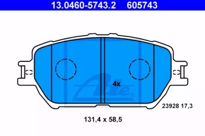 Колодки тормозные передние дисковые Toyota Camry 5
