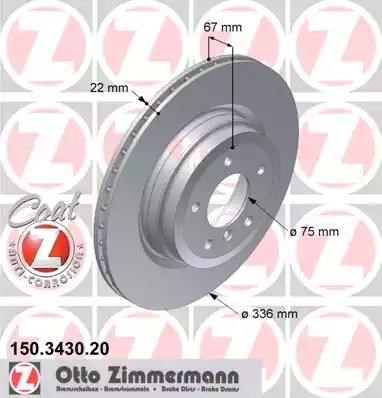 Тормозной диск 150343020 ZIMMERMANN