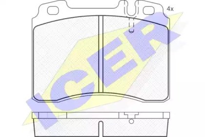 Передние тормозные колодки 180861 ICER