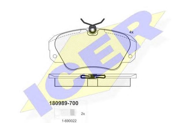 Колодки тормозные 180989700 ICER