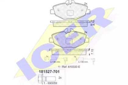 Колодки тормозные 181527701 ICER