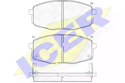 Колодки тормозные дисковые комплект 181540 ICER