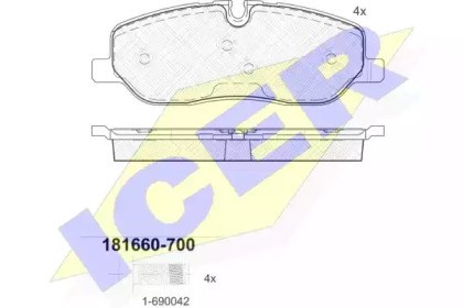 Колодки передние 181660700 ICER