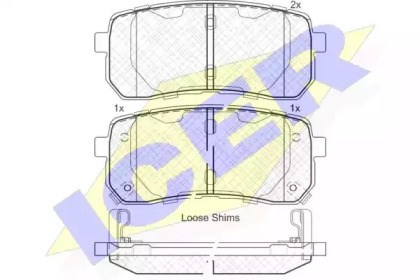 Колодки гальмівні задні, дискові 181839 Icer