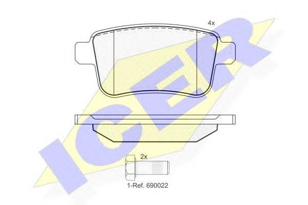 Колодки дисковые  181855 ICER