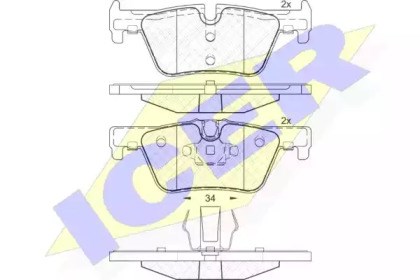 Колодки тормозные задние, дисковые 182049 ICER