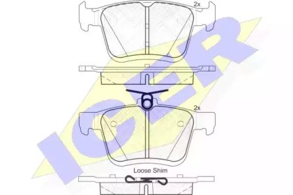 Колодки гальмові задні, дискові 182099 Icer