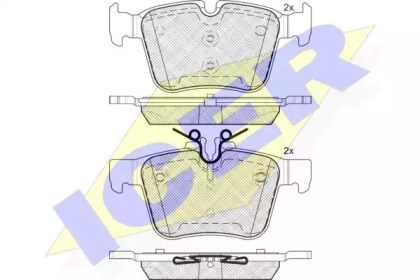 Колодки гальмові задні, дискові 182214 Icer