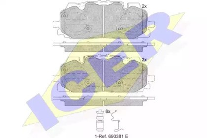 Колодки передние 182254 ICER