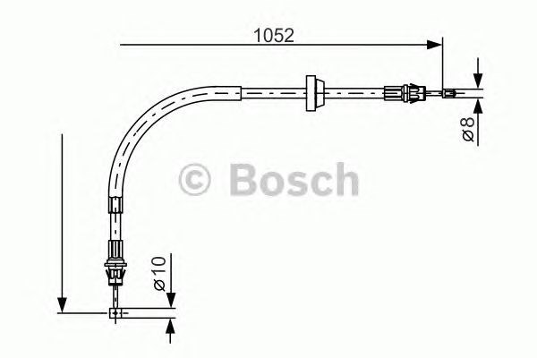 Трос ручного тормоза передний 1987477186 BOSCH
