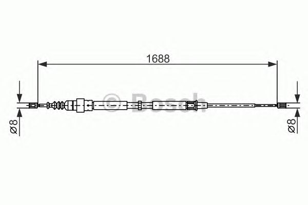 Трос ручного тормоза задний правый/левый 1987477696 BOSCH