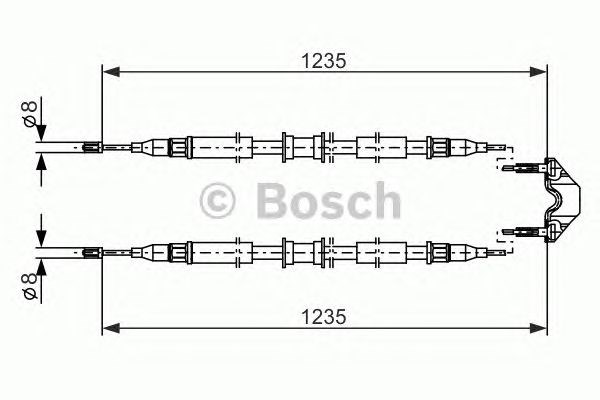 Трос ручного тормоза задний, правый/левый 1987477869 BOSCH