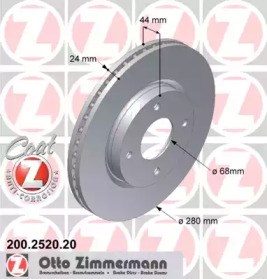 Диск тормозной передний 200252020 ZIMMERMANN