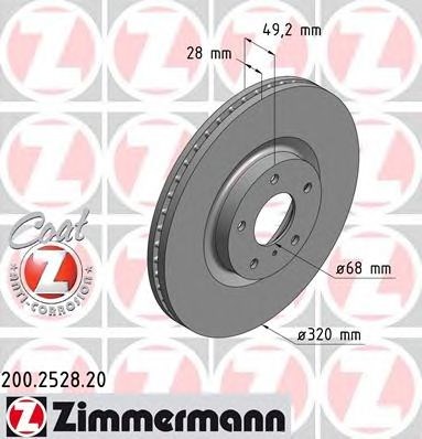 200252820 ZIMMERMANN Передние тормозные диски купить в Ровно