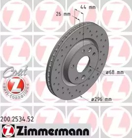 200253452 ZIMMERMANN Диск тормозной передний купить в Черновцы