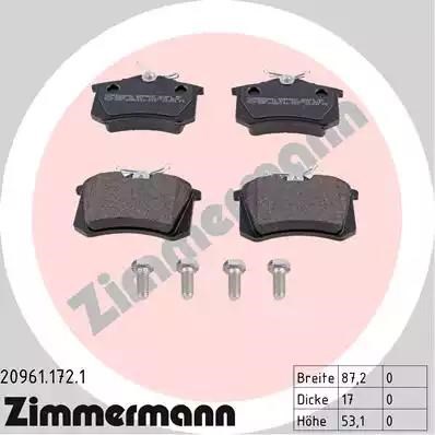 209611721 ZIMMERMANN Колодки тормозные задние дисковые купить в Львов