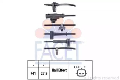 Передний датчик АБС 210124 FACET