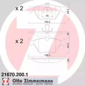 Колодки 216702001 ZIMMERMANN