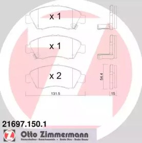 Колодки тормозные передние дисковые 216971501 ZIMMERMANN