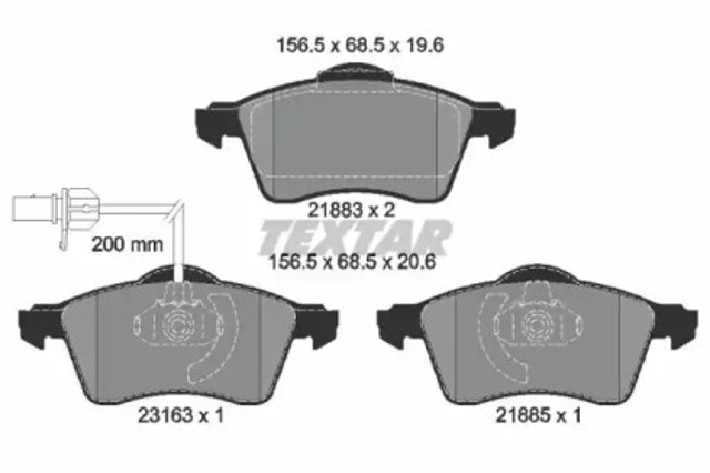 Тормозные колодки 2188501 TEXTAR