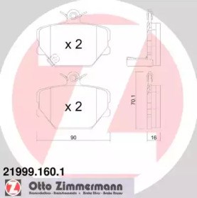 Колодки гальмівні передні, дискові 219991601 Zimmermann