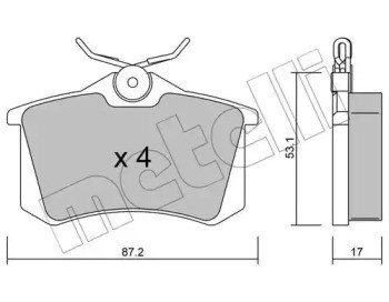 Колодки гальмові задні, дискові 2201001 Metelli