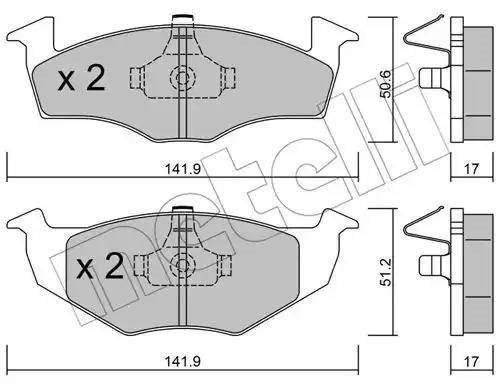 Колодки гальмівні передні, дискові 2202060 Metelli