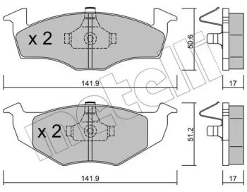 Колодки передні 2202060 Metelli