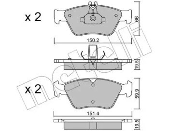 Колодки тормозные передние дисковые 2202190 METELLI